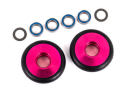 Wheels, wheelie bar, 6061-T6 aluminum (pink-anodized)...