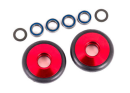 Wheels, wheelie bar, 6061-T6 aluminum (red-anodized) (2)/...