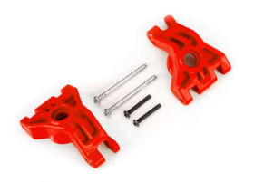 Carriers, stub axle, rear, extreme he avy duty, red (left & right)/ 3x41mm hinge pins (2)/ 3x20mm BCS (2) (for u