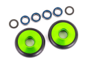Wheels, wheelie bar, 6061-T6 aluminum (green-anodized)...