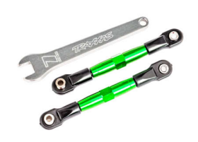 Camber links, front (TUBES green-anod ized, 7075-T6 aluminum, stronger than titanium) (2) (assembled with rod en
