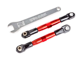 Camber links, front (TUBES red-anodiz ed, 7075-T6 aluminum, stronger than t itanium) (2) (assembled with rod ends