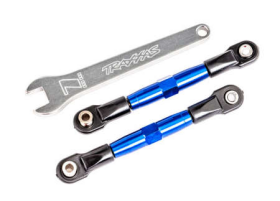 Camber links, front (TUBES blue-anodi zed, 7075-T6 aluminum, stronger than titanium) (2) (assembled with rod end