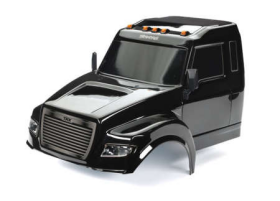Body, TRX-6 Ultimate RC Hauler, black (painted, decals applied) (includes headlights, roof lights, & side mirro