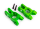 Carriers, stub axle, 6061-T6 aluminum (green-anodized) (left and right)