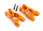 Carriers, stub axle, 6061-T6 aluminum (orange-anodized) (left and right)