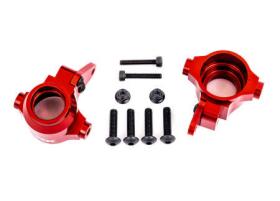 Steering blocks, 6061-T6 aluminum (re d-anodized), left & right)/ steering block arms (2)