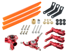 CNC AL/Plastic Triple Orange Blade Conversion Set (RED) - BLADE 180 CFX / 150 S / Smart