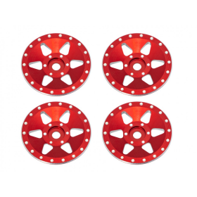 CNC Aluminum Rim Cover Set (RED) - AXIAL SCX24