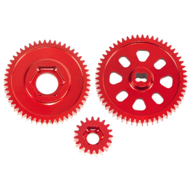 CNC Aluminum Spur and Transmission Gear set (RED) - AXIAL SCX24