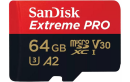 SanDisk microSDXC-Karte Extreme PRO 64 GB Lesen 200MB/s,...