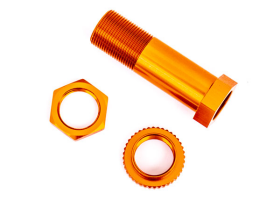 Servo saver post/ adjuster nut/ locknut (orange-anodized, 6061-T6 aluminum ) (1 each)