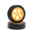Rib Front Tire, Mounted, Orange (2): Mini JRX2