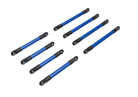 Suspension link set, 6061-T6 aluminum (blue-anodized) (includes 5x53mm fro nt lower links (2), 5x46mm front uppe
