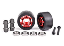 Wheels, wheelie bar, 6061-T6 aluminum (red-anodized) (2)/...