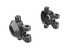 Steering blocks, 6061-T6 aluminum (da rk titanium-anodized) (left & right)/ 2.5x12mm BCS (with threadlock) (2)/
