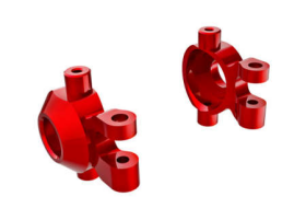 Steering blocks, 6061-T6 aluminum (re d-anodized) (left & right)/ 2.5x12mm BCS (with threadlock) (2)/ 2x6mm SS (