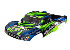 Body, Slash 2WD (also fits Slash VXL & Slash 4X4), green & blue (painted, decals applied)