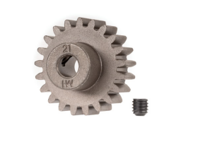 Gear, 21-T pinion (1.0 metric pitch) (fits 5mm shaft)/ set screw (for use only with steel spur gears)
