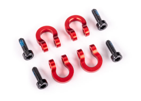 Bumper D-rings, front or rear, 6061- T6 aluminum (red-anodized) (4)/ 1.6x5 mm CS (with threadlock) (4)
