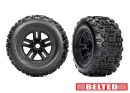 Tires & wheels, assembled, glued (3.8  black wheels,...