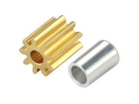 CNC Brass Pinion 9T 0.4M 1.98mm Bore w/ Spacer - BLADE 180 CFX / 130S / 150S / Smart