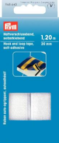 Klett-Haftverschlussband selbstklebend weiss 20mm x1.2m